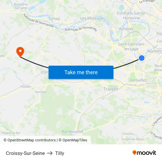 Croissy-Sur-Seine to Tilly map