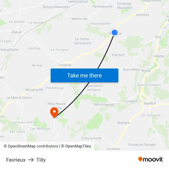 Favrieux to Tilly map