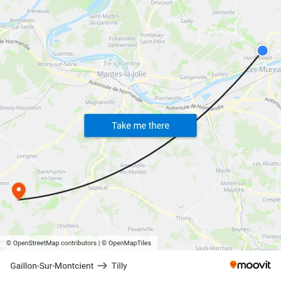 Gaillon-Sur-Montcient to Tilly map
