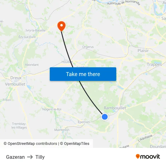 Gazeran to Tilly map
