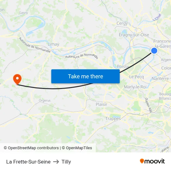 La Frette-Sur-Seine to Tilly map