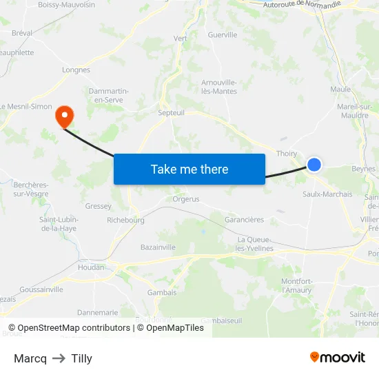 Marcq to Tilly map