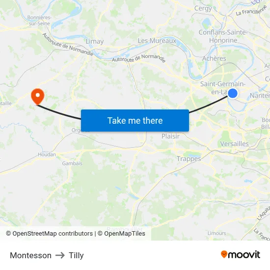 Montesson to Tilly map
