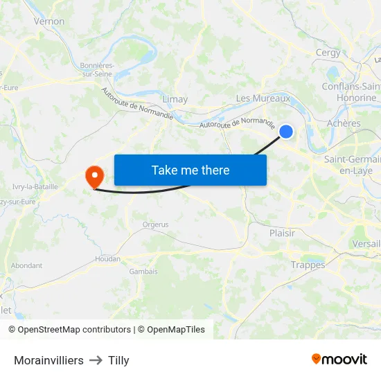 Morainvilliers to Tilly map