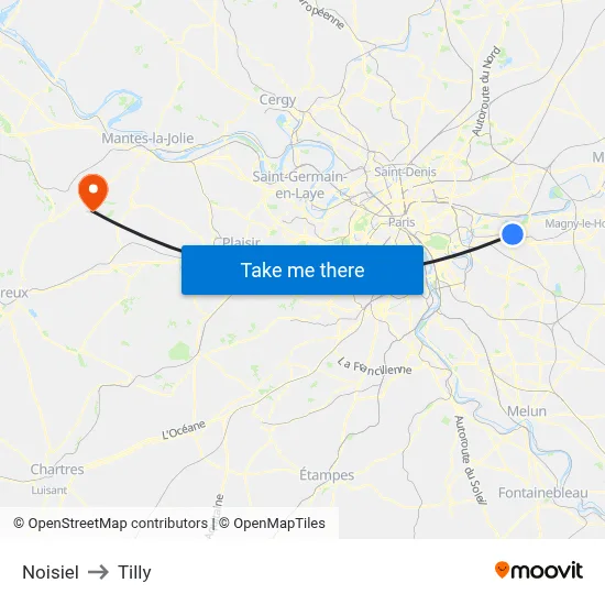 Noisiel to Tilly map