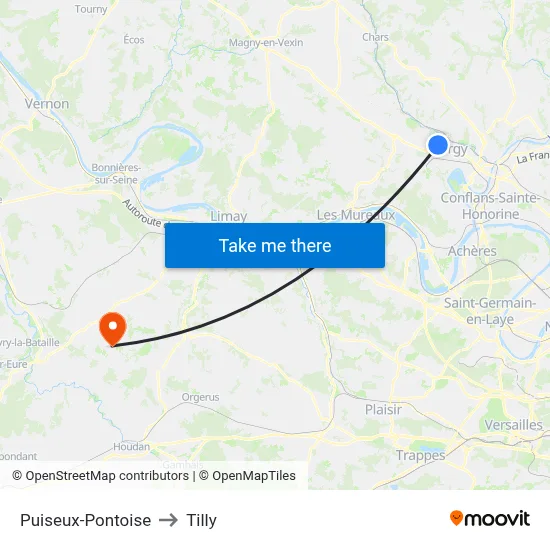 Puiseux-Pontoise to Tilly map