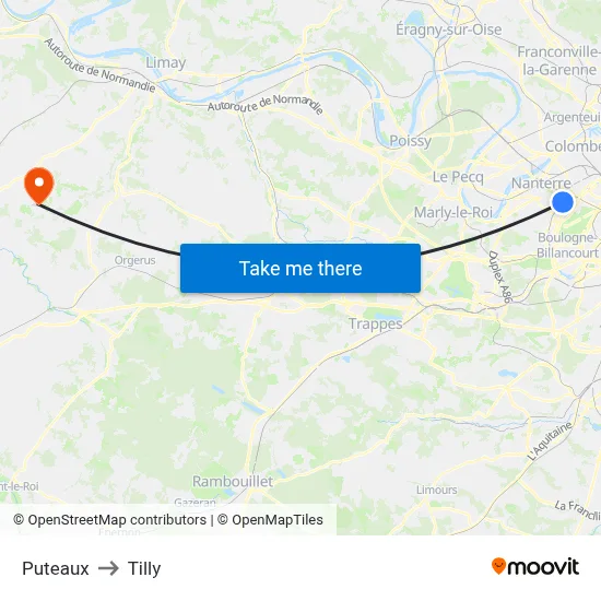 Puteaux to Tilly map