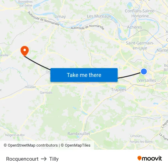 Rocquencourt to Tilly map