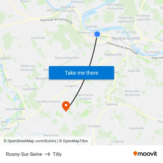 Rosny-Sur-Seine to Tilly map
