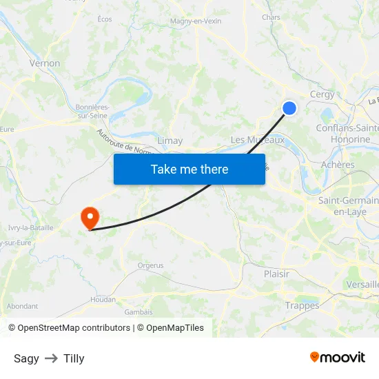 Sagy to Tilly map