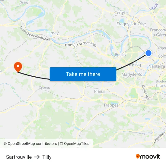 Sartrouville to Tilly map