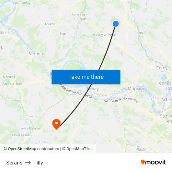 Serans to Tilly map