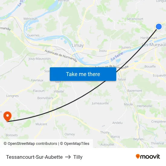 Tessancourt-Sur-Aubette to Tilly map