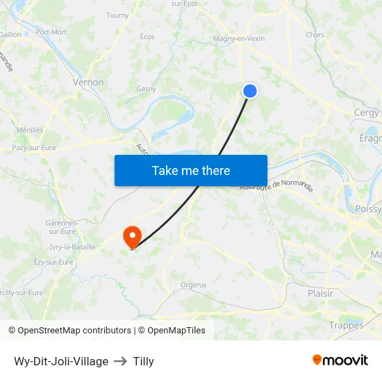 Wy-Dit-Joli-Village to Tilly map