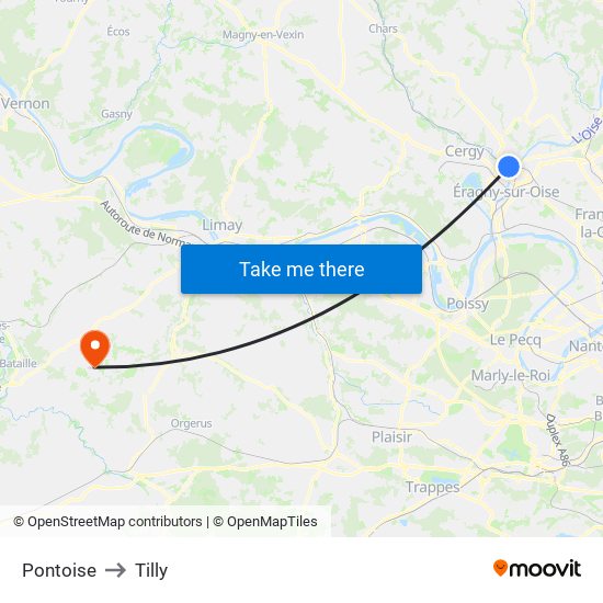 Pontoise to Tilly map