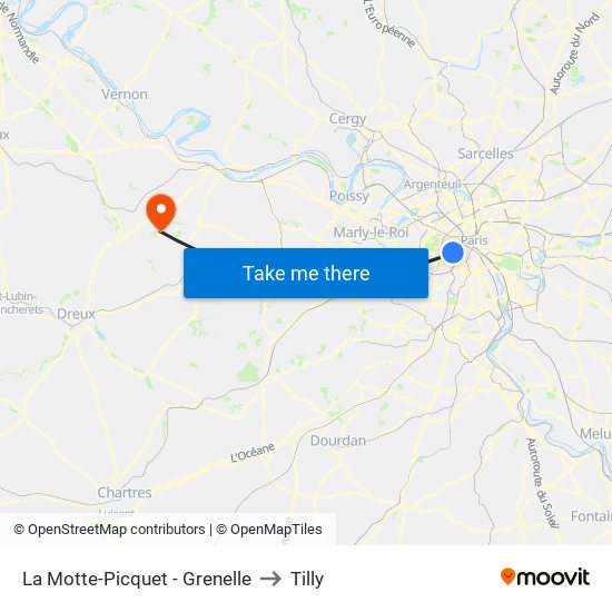 La Motte-Picquet - Grenelle to Tilly map