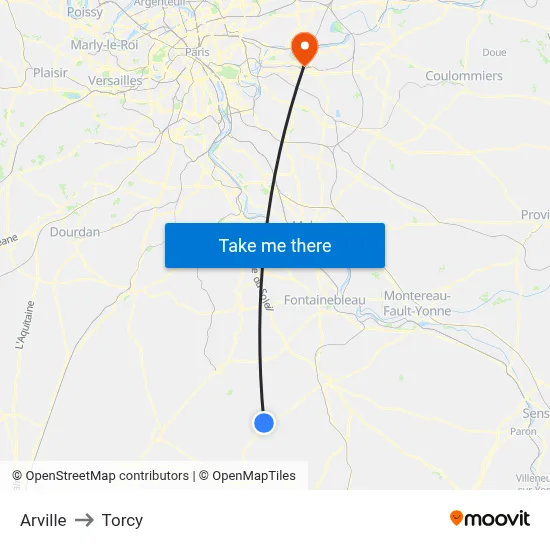 Arville to Torcy map