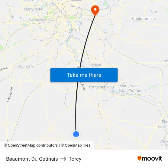 Beaumont-Du-Gatinais to Torcy map