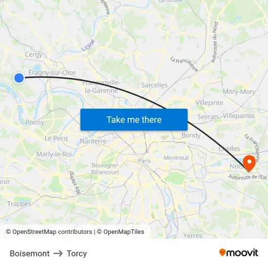 Boisemont to Torcy map