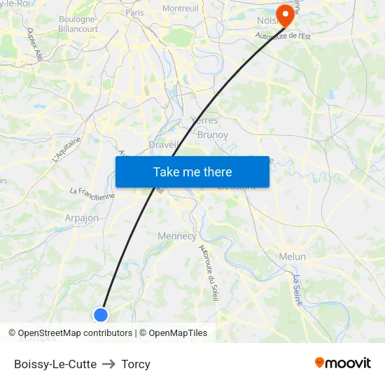 Boissy-Le-Cutte to Torcy map