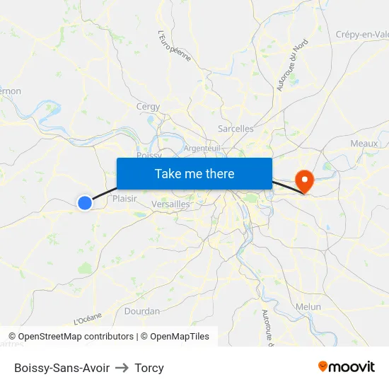 Boissy-Sans-Avoir to Torcy map