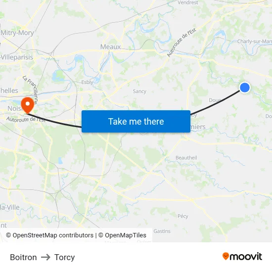Boitron to Torcy map