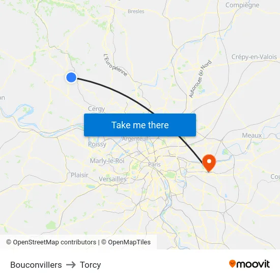 Bouconvillers to Torcy map
