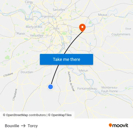 Bouville to Torcy map