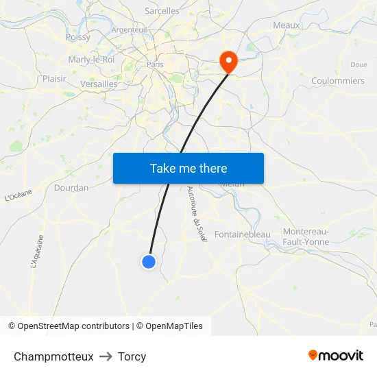 Champmotteux to Torcy map