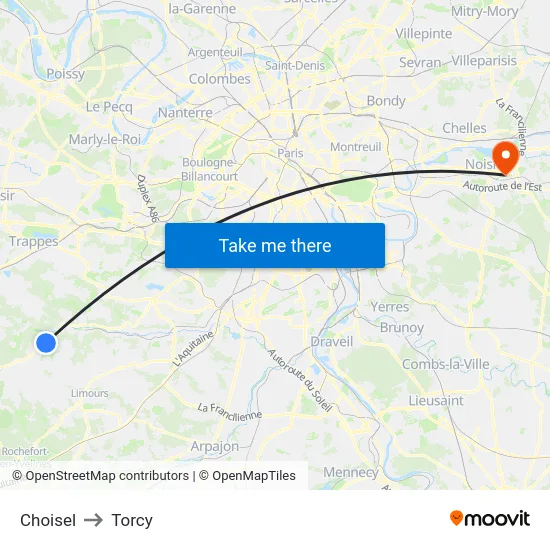 Choisel to Torcy map