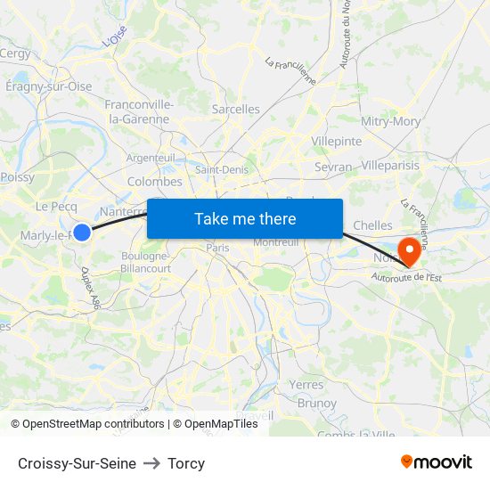 Croissy-Sur-Seine to Torcy map