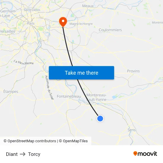 Diant to Torcy map