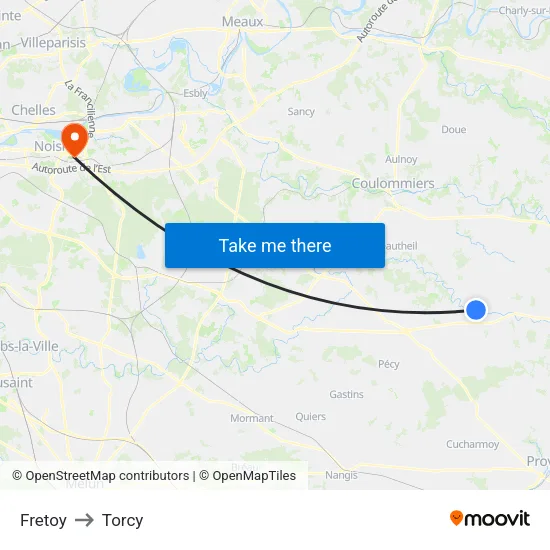 Fretoy to Torcy map