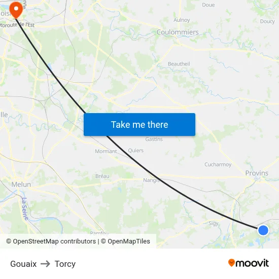 Gouaix to Torcy map