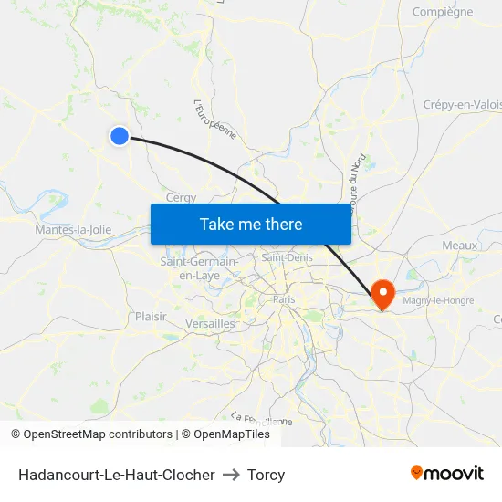 Hadancourt-Le-Haut-Clocher to Torcy map