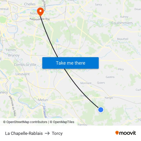 La Chapelle-Rablais to Torcy map