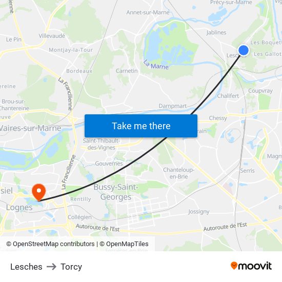 Lesches to Torcy map