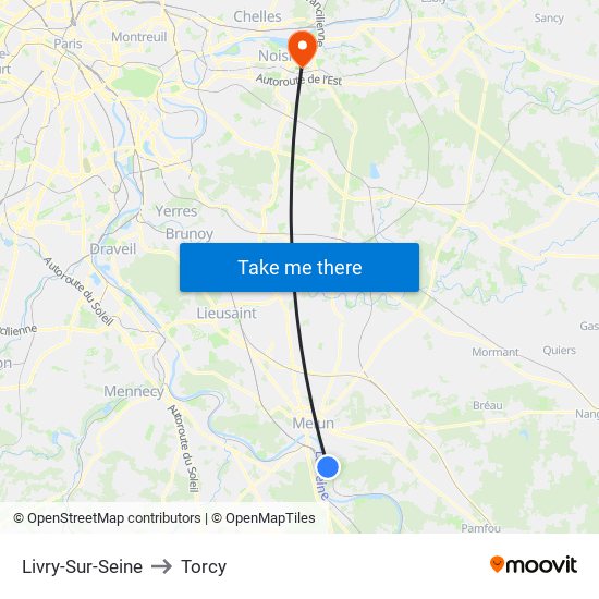 Livry-Sur-Seine to Torcy map
