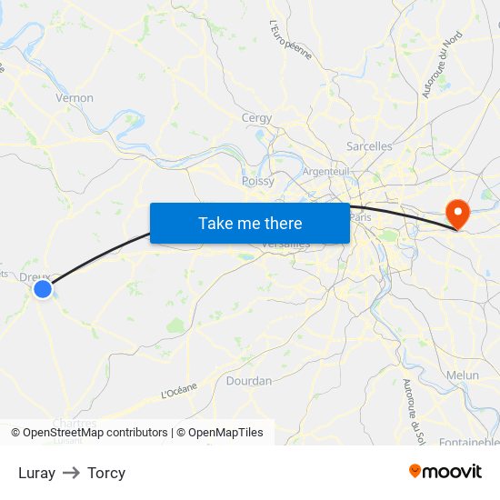 Luray to Torcy map