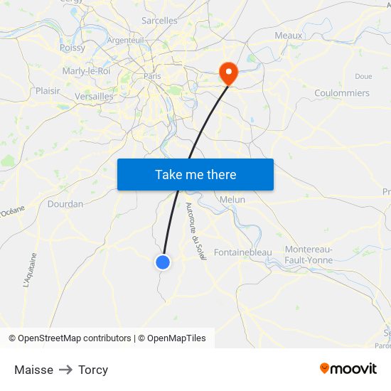Maisse to Torcy map