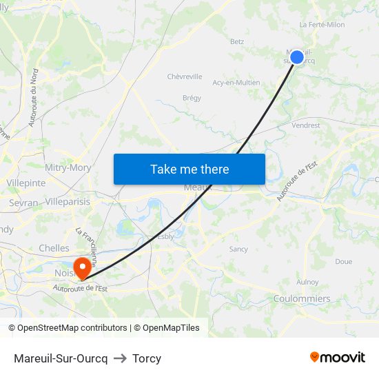 Mareuil-Sur-Ourcq to Torcy map