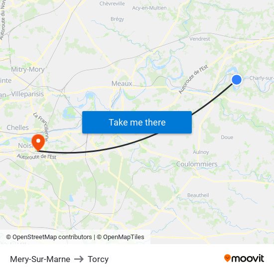 Mery-Sur-Marne to Torcy map
