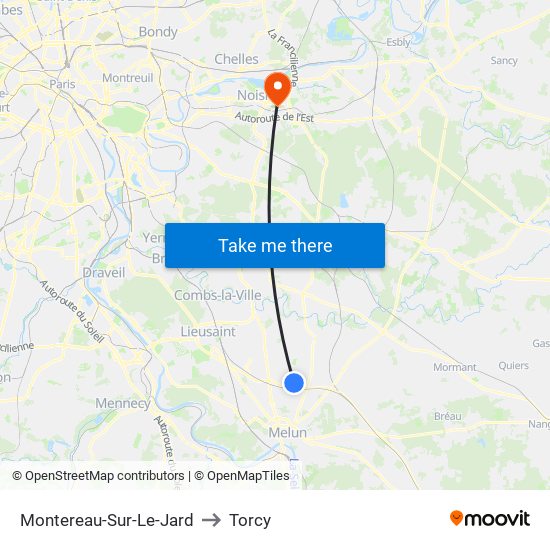 Montereau-Sur-Le-Jard to Torcy map