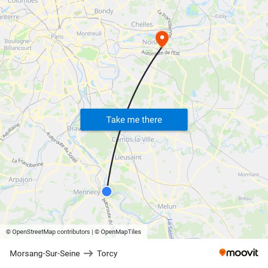 Morsang-Sur-Seine to Torcy map