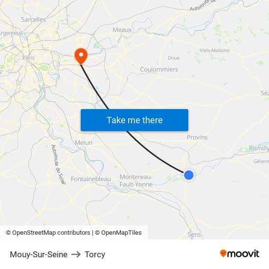 Mouy-Sur-Seine to Torcy map