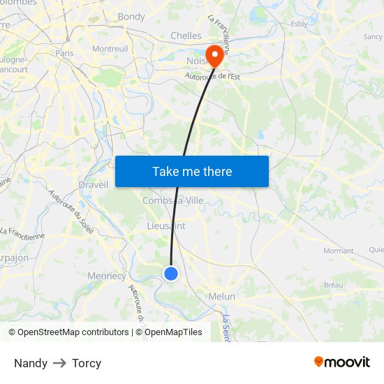 Nandy to Torcy map