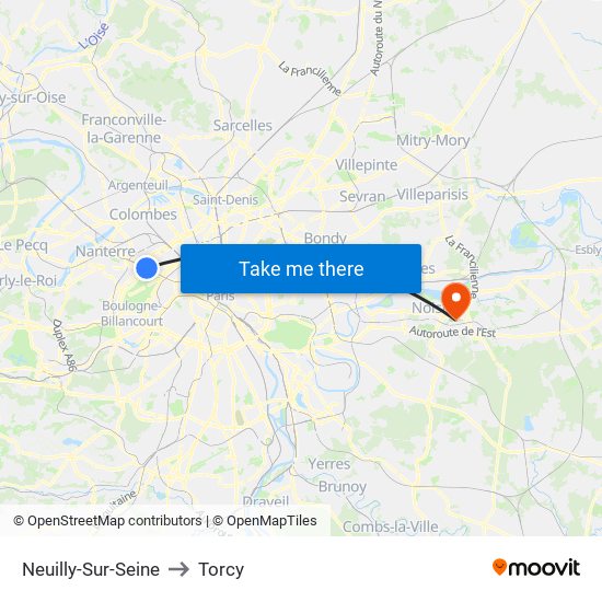 Neuilly-Sur-Seine to Torcy map
