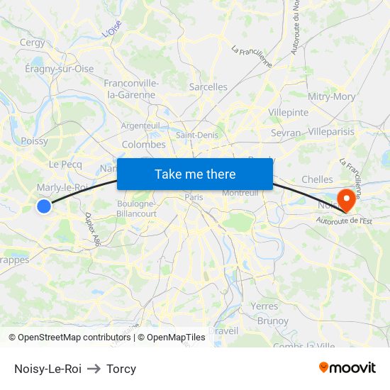 Noisy-Le-Roi to Torcy map