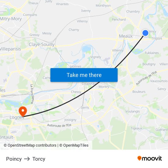 Poincy to Torcy map