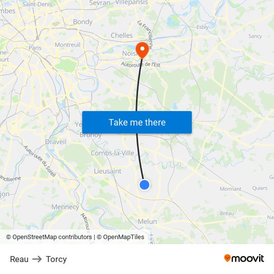 Reau to Torcy map